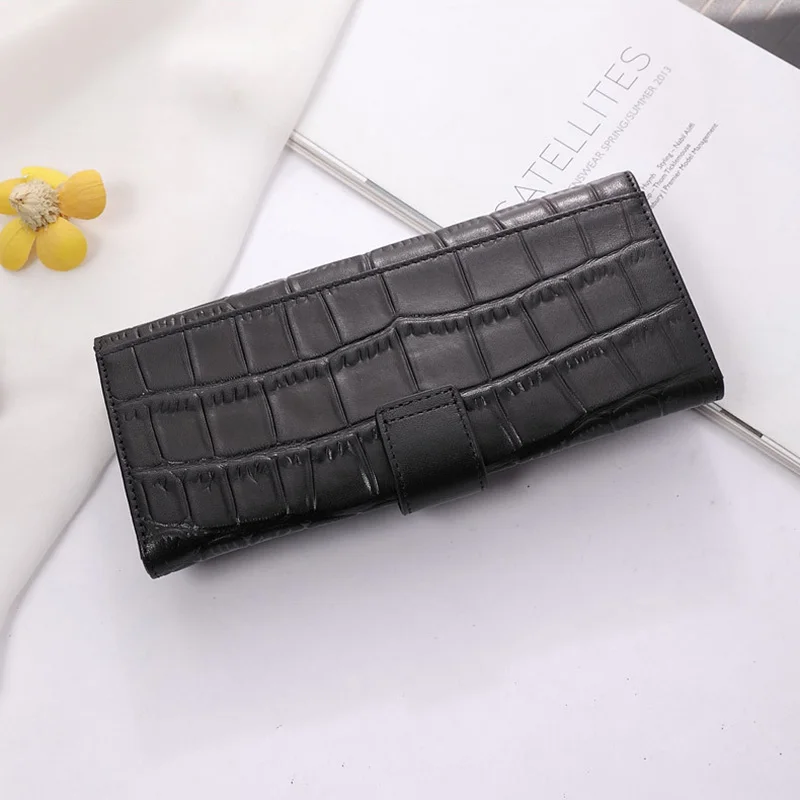 Fashion Alligator Women Wallets Long Real Leather Clutch Bags For Ladies Charming Envelope Wallet Excellent Lock Purse Billfold