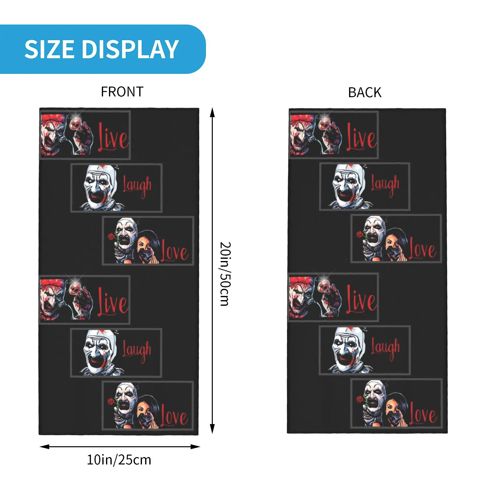 Custom T-Terrifiers Horror Movie    Bandana Neck Warmer Men Women Winter Ski Tube Scarf Gaiter  Face Cover