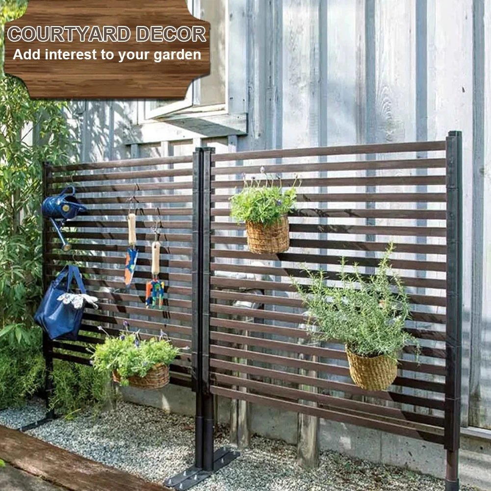 شاشة الخصوصية الخارجية شاشة سياج الخصوصية لعلبة المهملات الخارجية لوحات الخصوصية المعدنية 3FT x 4FT أنابيب الزخرفية للفناء الخلفي #3