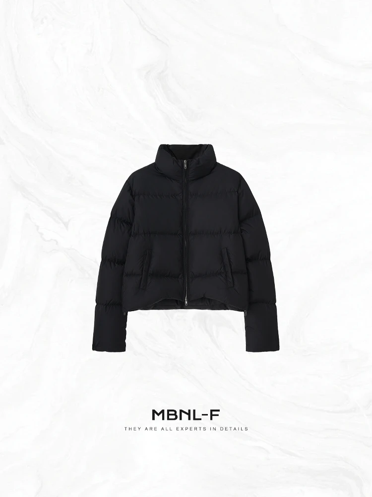 

MBNLF "Puff Bla Goose" mat Faion 90 White Goose down Jaet Warm Thi Long Sve Casual Sle Coat for Women