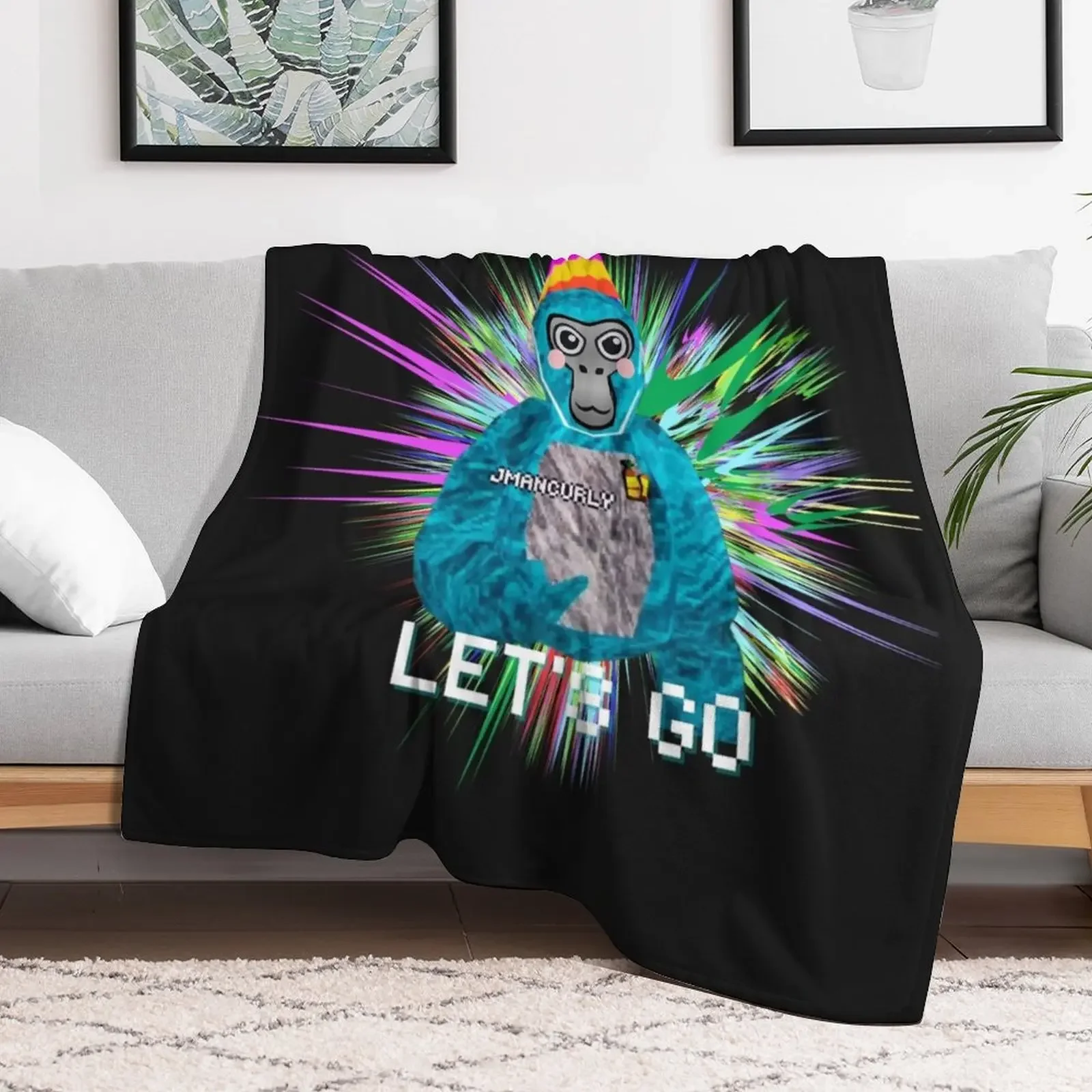 JMANCURLY Gorilla Tag VR Gamer Video Game Design Throw Blanket Flannel Fleece Soft Warm Throw Blanket