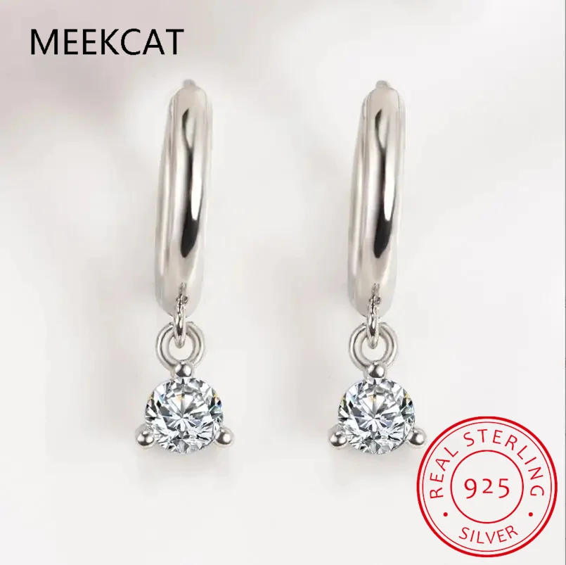 2ct مويسانيتي أقراط الماس 100% S925 فضة الأصلي انخفاض القرط مجوهرات الزفاف العروس مع شهادة للنساء