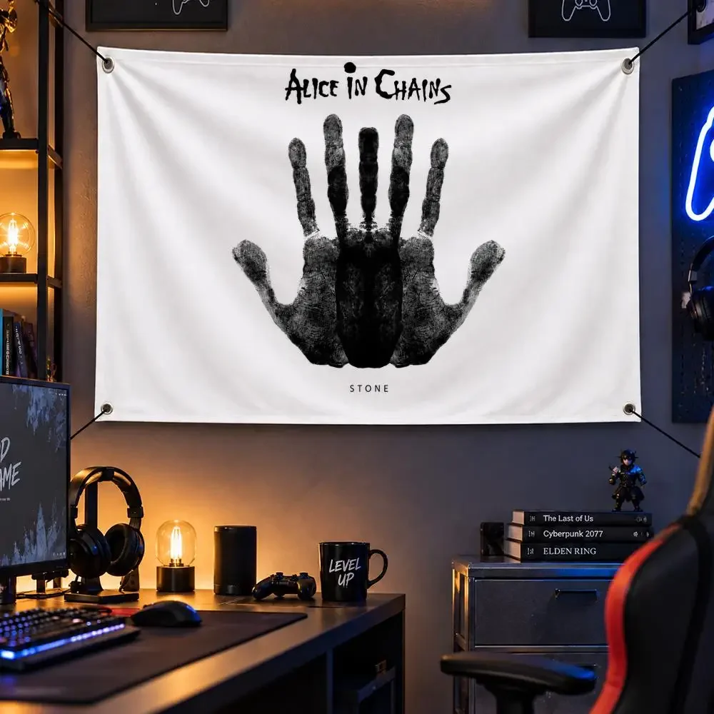 Band A-Alice in Chains Flags Personalized Flag Room Dorm Camping Picnic Garage Bar Indoor Outdoor Wall Decor