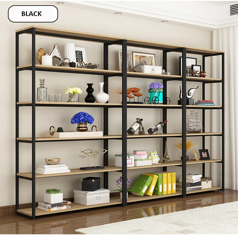 MINISO Rak Supermarket Rak Display Kayu Rak Kayu dan Logam