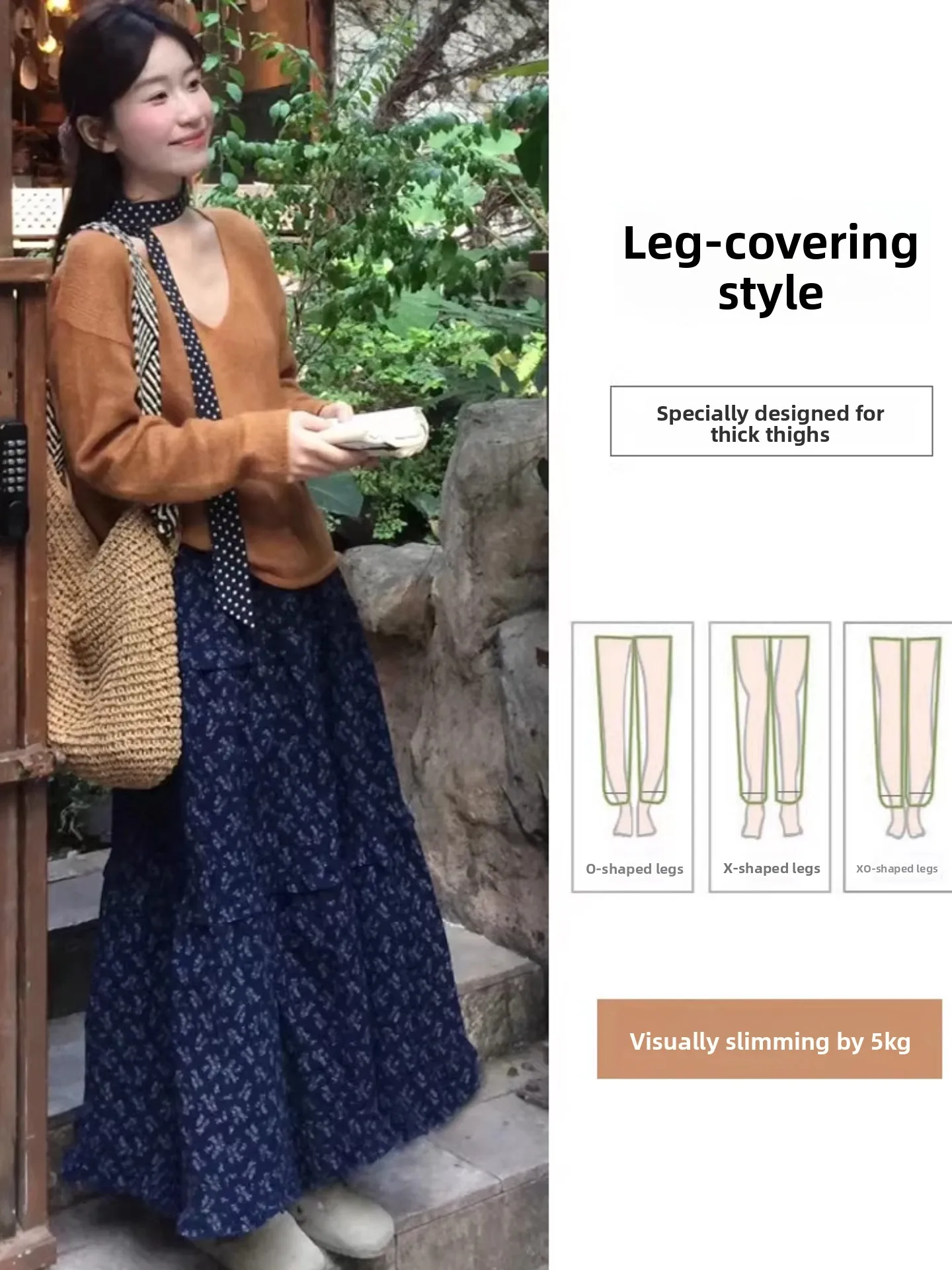 Retro Floral A-Line Midi Skirt Women's plus Size High Waist Slimming Hip Covering Summer Maxi Skirt Loose Fit Elastic Waist