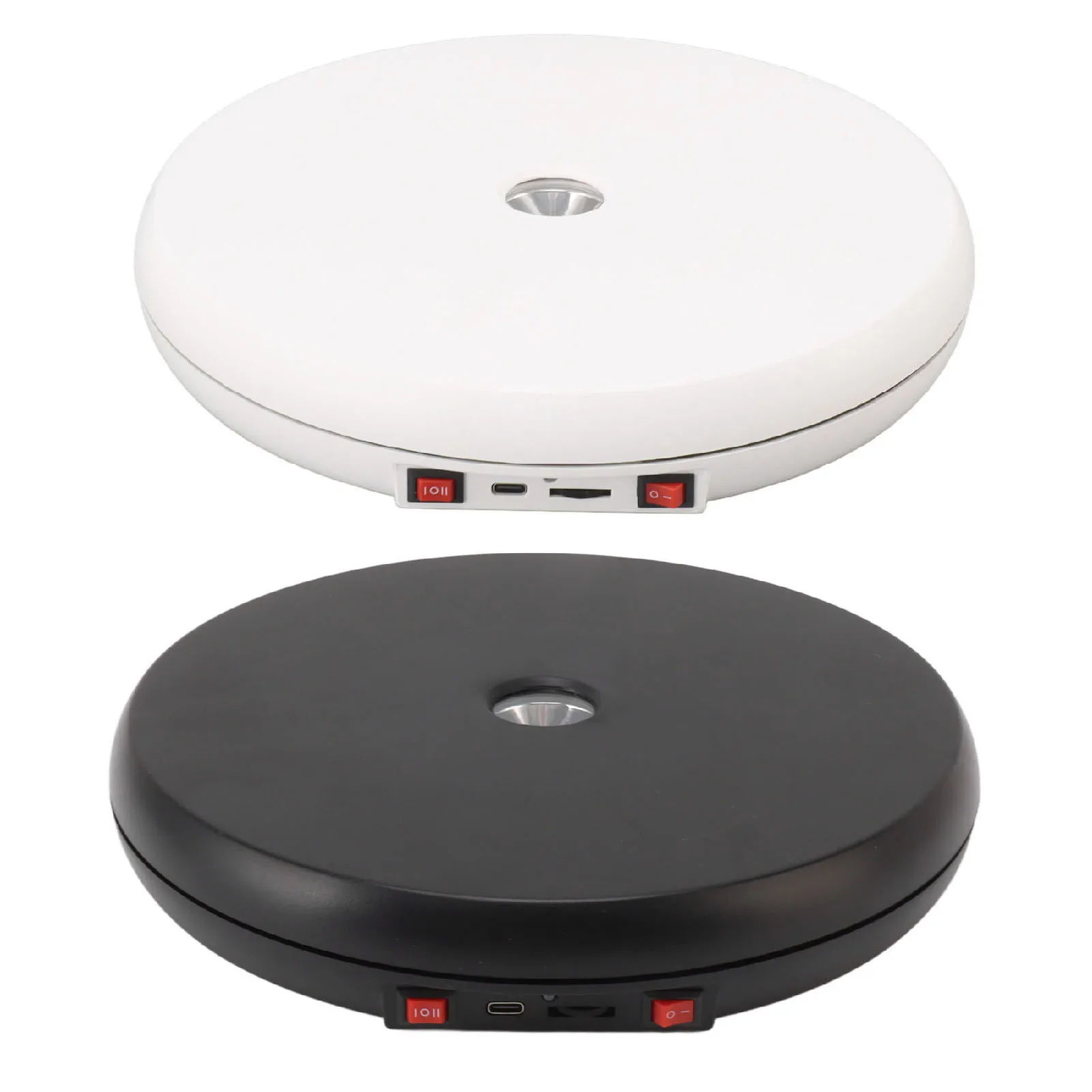 

Display Stand Electric Rotating Display Table LED Light 25cm Noiseless 20kg Load Capacity Turntable Display Stand for Jewelry