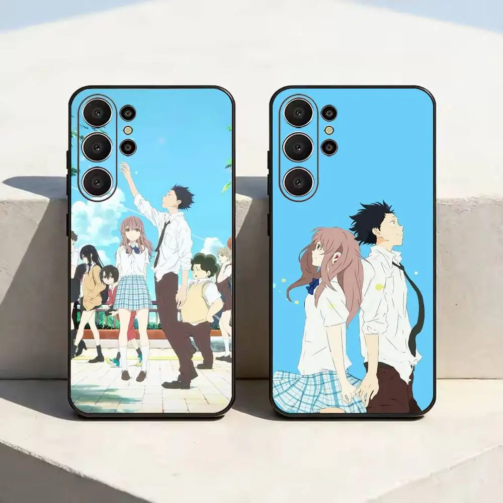 Healing Anime A Silent Voice Soft Silicone Case for Samsung S26, S24, S21, S22, S23, S30, Ultra,  Plus, FE, Lite-Black
