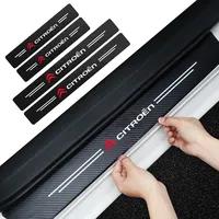 4Pcs Carbon Fiber Car Door Sill Plate Protectors Stickers For Citroen C1 C2 C3 C4 C5 C6 C8 Picasso Cactus Vts Aircross C-Elysee