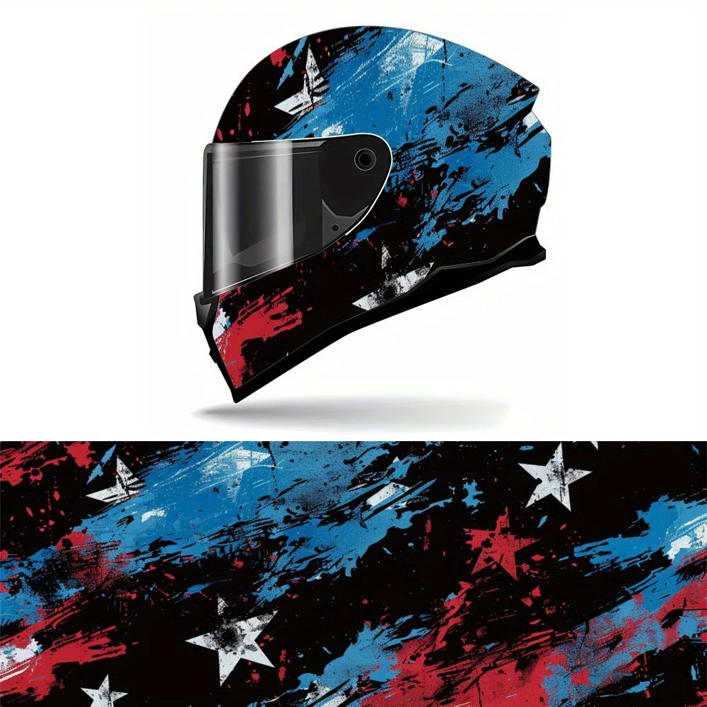 

Black and red star fashion, star theme graphic motorcycle helmet decal, vinyl graphic decal, waterproof and wear-resistant, high