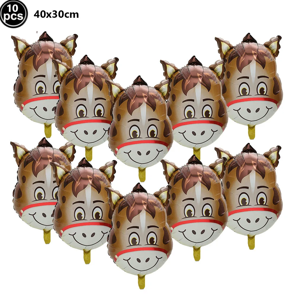 10pcs/lot mini Cow Balloons Cow Head Foil Ballons Baby Shower Decorations Farm Theme Anima Birthday Party Supplies