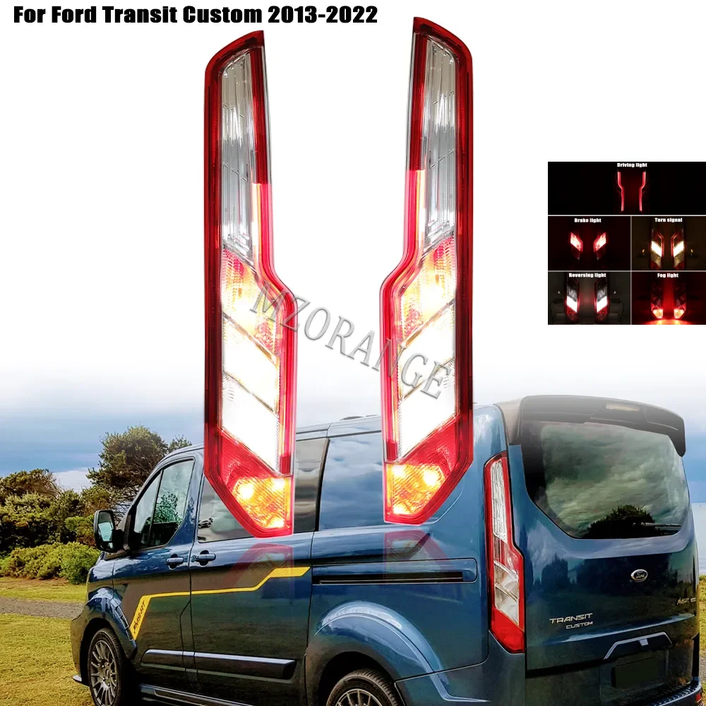 LED Rear Tail Lamp Cover Brake Light for Ford Transit Custom 2013 -2022 Driving Reversing Fog Turn Signal Car Assembly Taillight