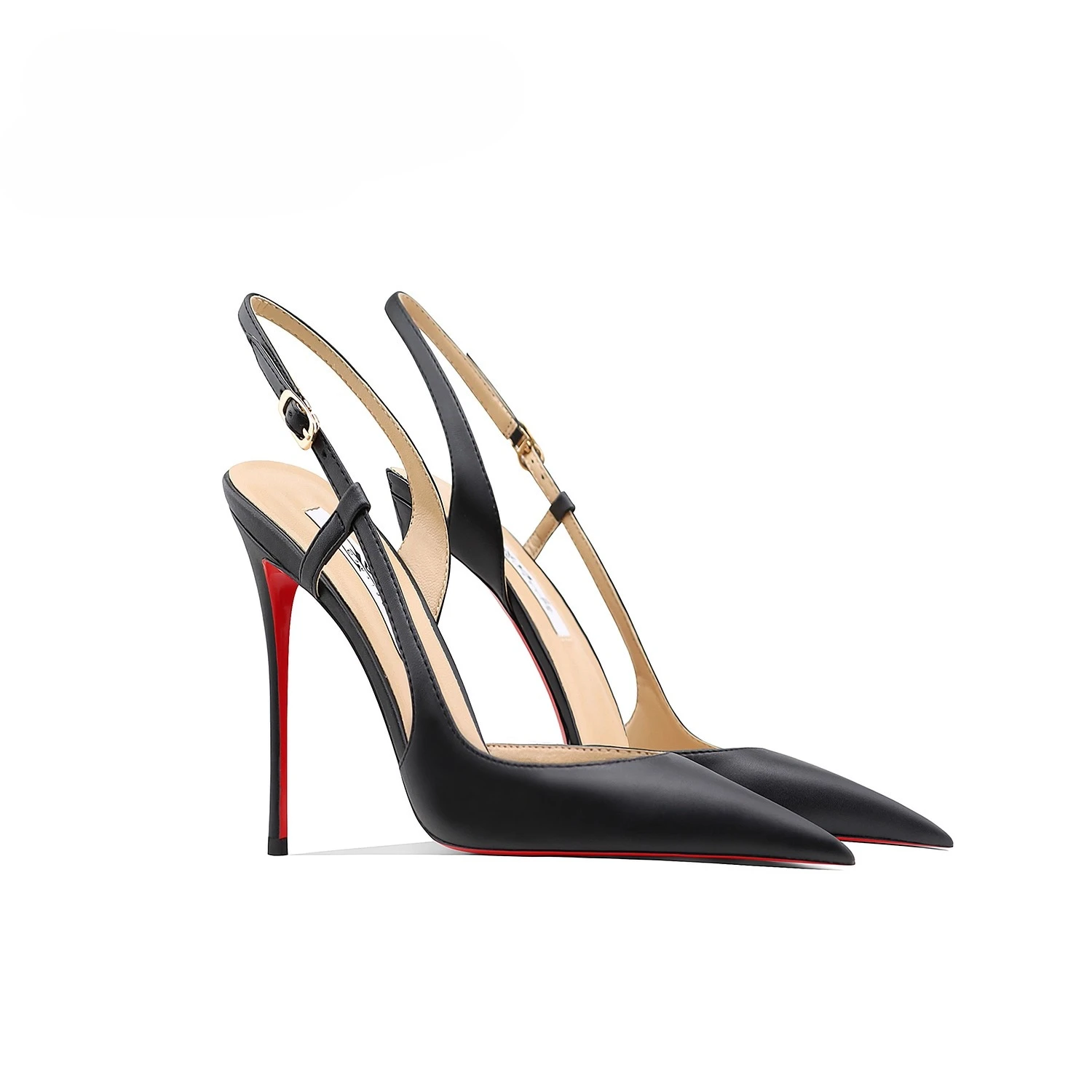 Tiger Patterned Back Strap Sandals with Thin Heel, Pointed Hollow, Straight Toe Strap, Toe Cap, High Heels for Women
