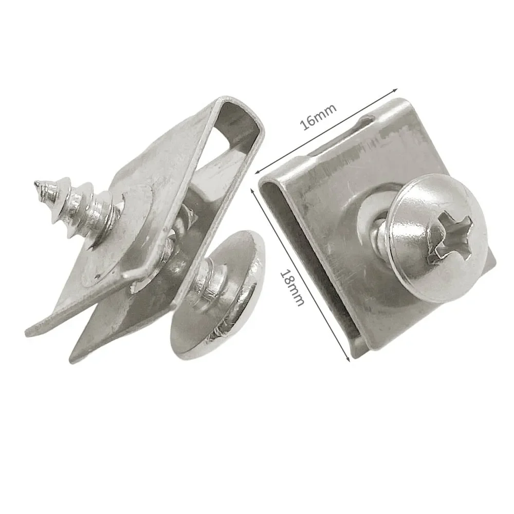 10 Sets Widen larger ST4.8 Stainless Steel U Type Clips Screws for Car Motorcycle Fastener Fender Bumper Protection