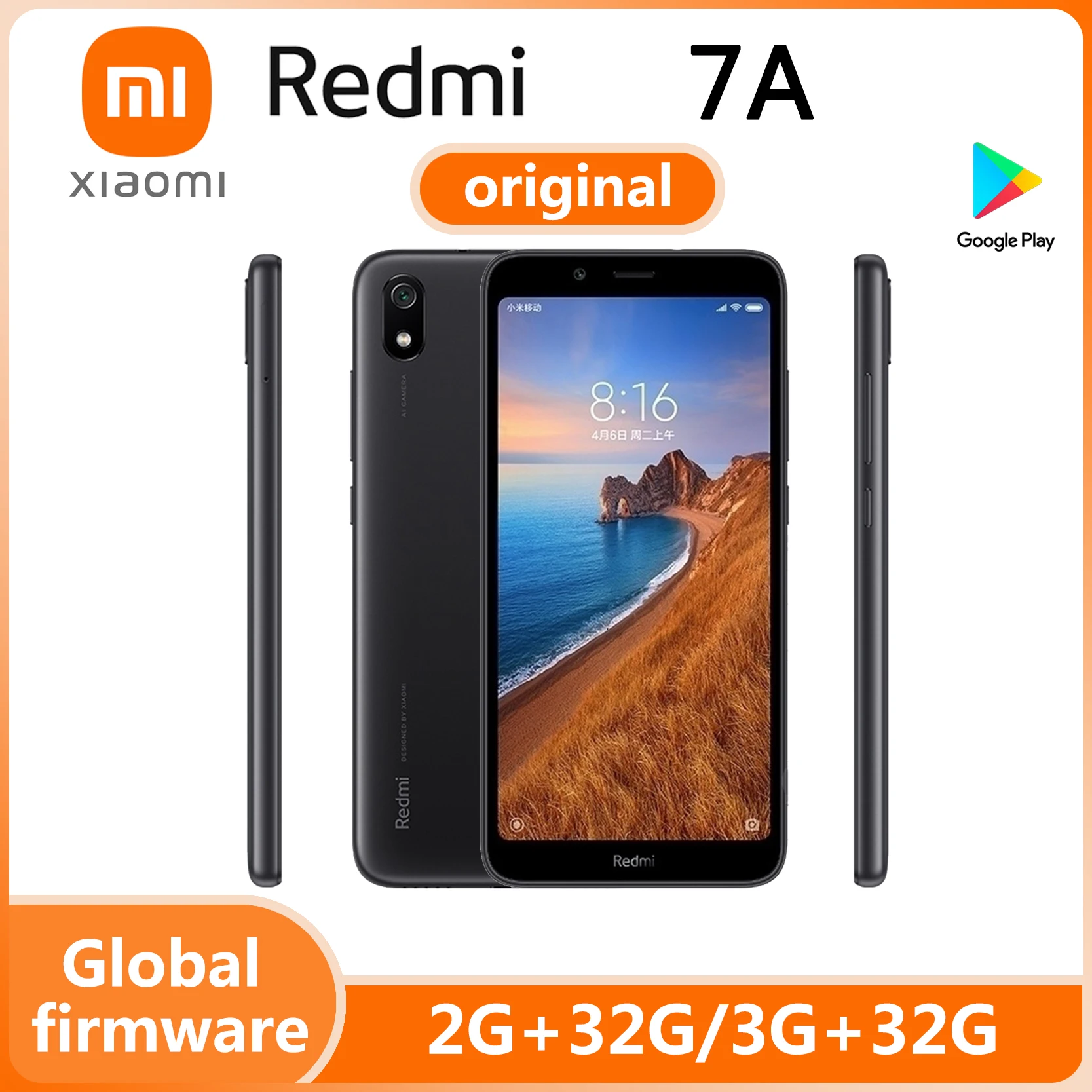 3GB 32GB celular Xiaomi Redmi 7A smartphone 3GB 32GB 4000mah battery Snapdragon 439 processorused phone