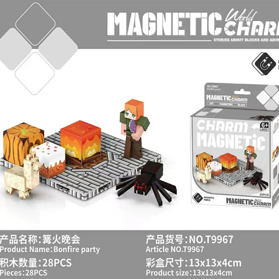 Mini klocki konstrukcyjne Magnetic World Block Magnetyczna zabawka do montażu dla dzieci Model Prezenty urodzinowe dla dzieci powyżej 6 lat