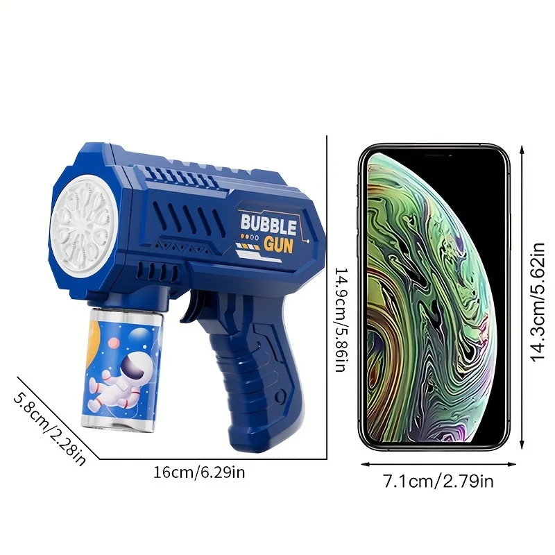 Espaço pistola de bolha elétrica brinquedo portátil arma de bolha brinquedo ao ar livre sem bateria sem bolha de água