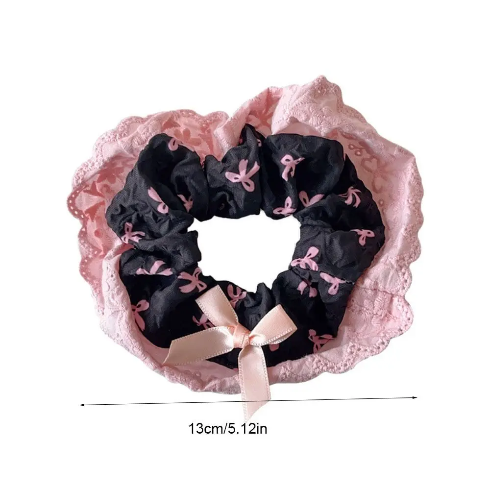 Y2K Bow Hair Scrunchies Cute Korean Style Cloth Bow Hair Rope High Elastic Rubber Band Balletcore Hair Ring Female/Girls