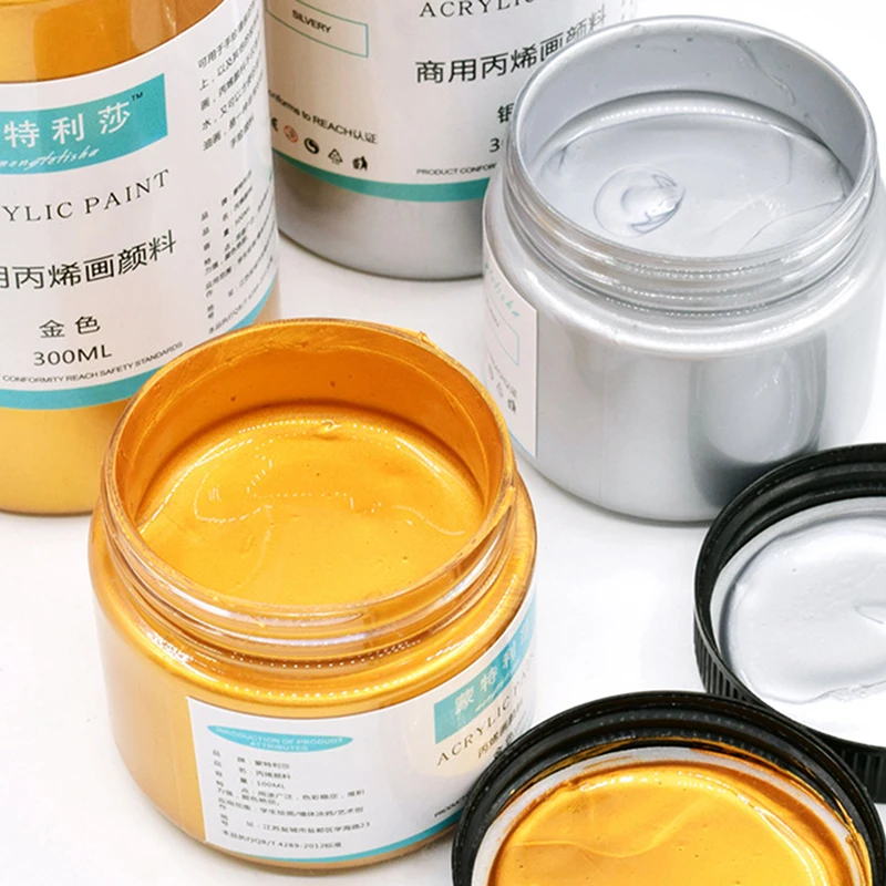 60/100ml Gold Paint Metallic Acrylic Paint,waterproof Not Faded For Statuary Coloring DIY Hand Clothes Painted Graffiti Pigments