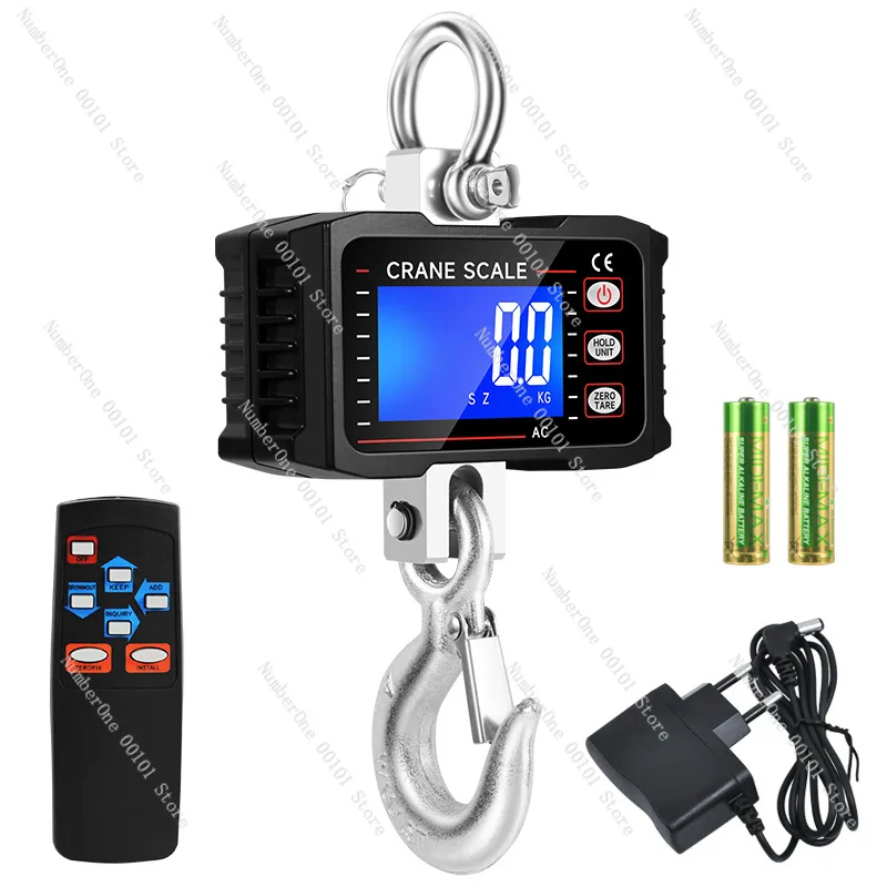 Industrial Wireless Crane Scale 500kg 1t 2t Capacity Electronic Hanging Scale with Hook Display