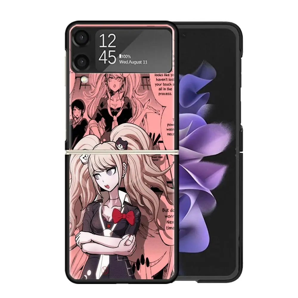 Danganronpa Enoshima Junko funda de teléfono transparente para Samsung Z Flip 5 4 3 Galaxy ZFlip 6 5G cubierta dura de impresión a prueba de golpes TPU PC Coque