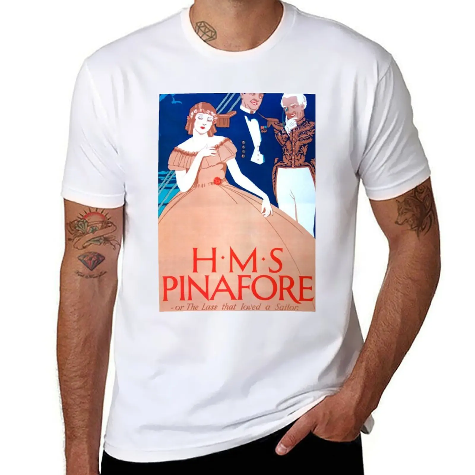 

HMS Pinafore Gilbert and Sullivan Vintage Poster Opera T-Shirt man t shirts graphic cotton t shirt pack T-Shirt