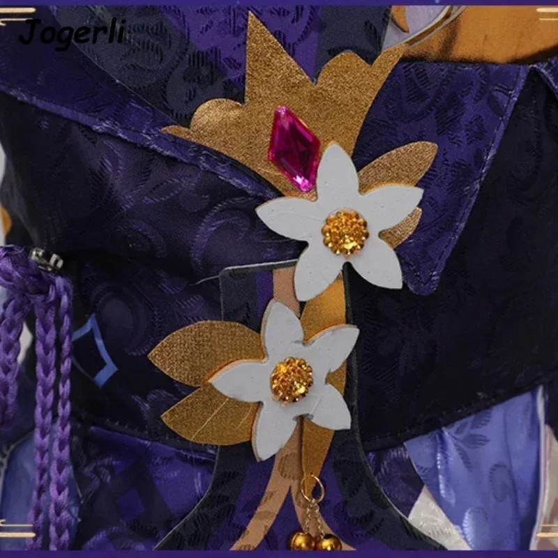 Jogerli Genshin Impact Keqing أزياء تنكرية أنيمي فستان الهالوين للنساء كرنفال لوليتا خادمة موحدة ؛ 3,c'5.b;8' #5