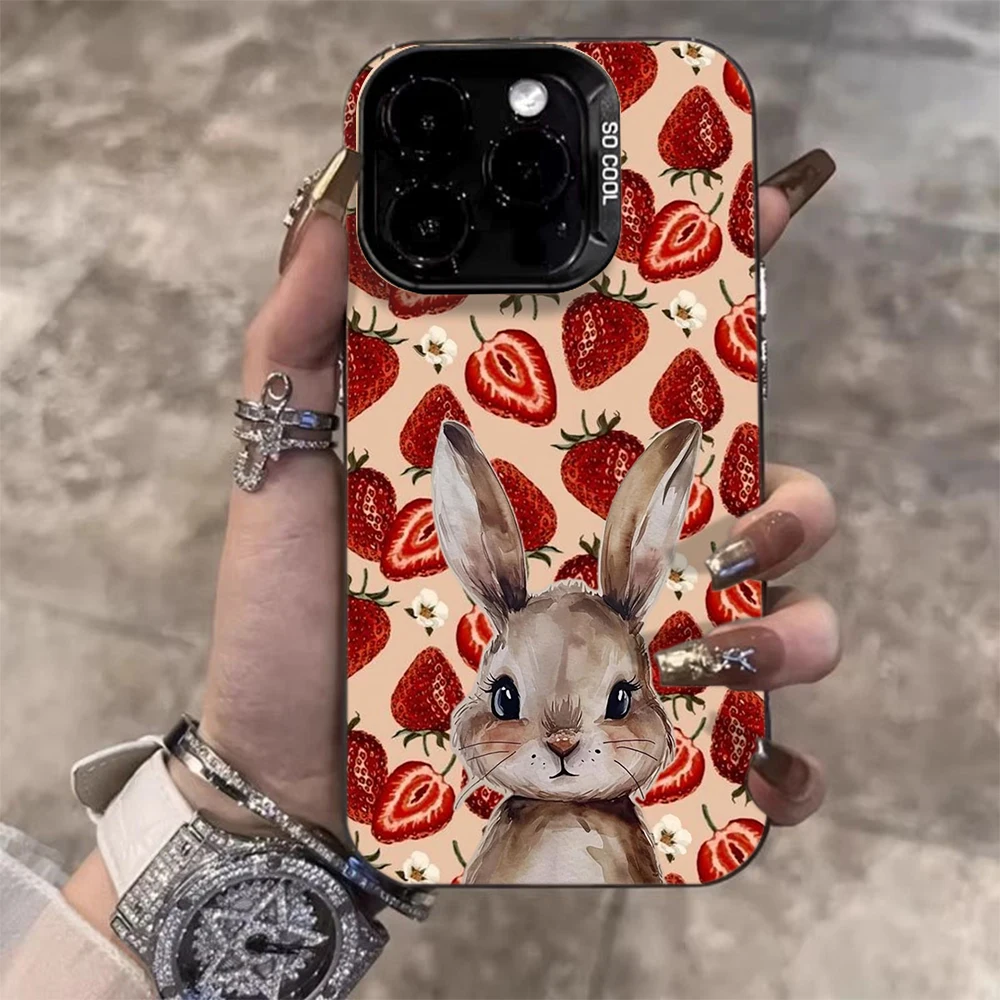Niedliche Erdbeer-Häschen-Handyhülle für Xiaomi Redmi Note 17 Pro Max Hüllen Redmi Mi 11 Lite 5G 14 15 14T 15T 13T Pro Drop Fundas – Detail 14