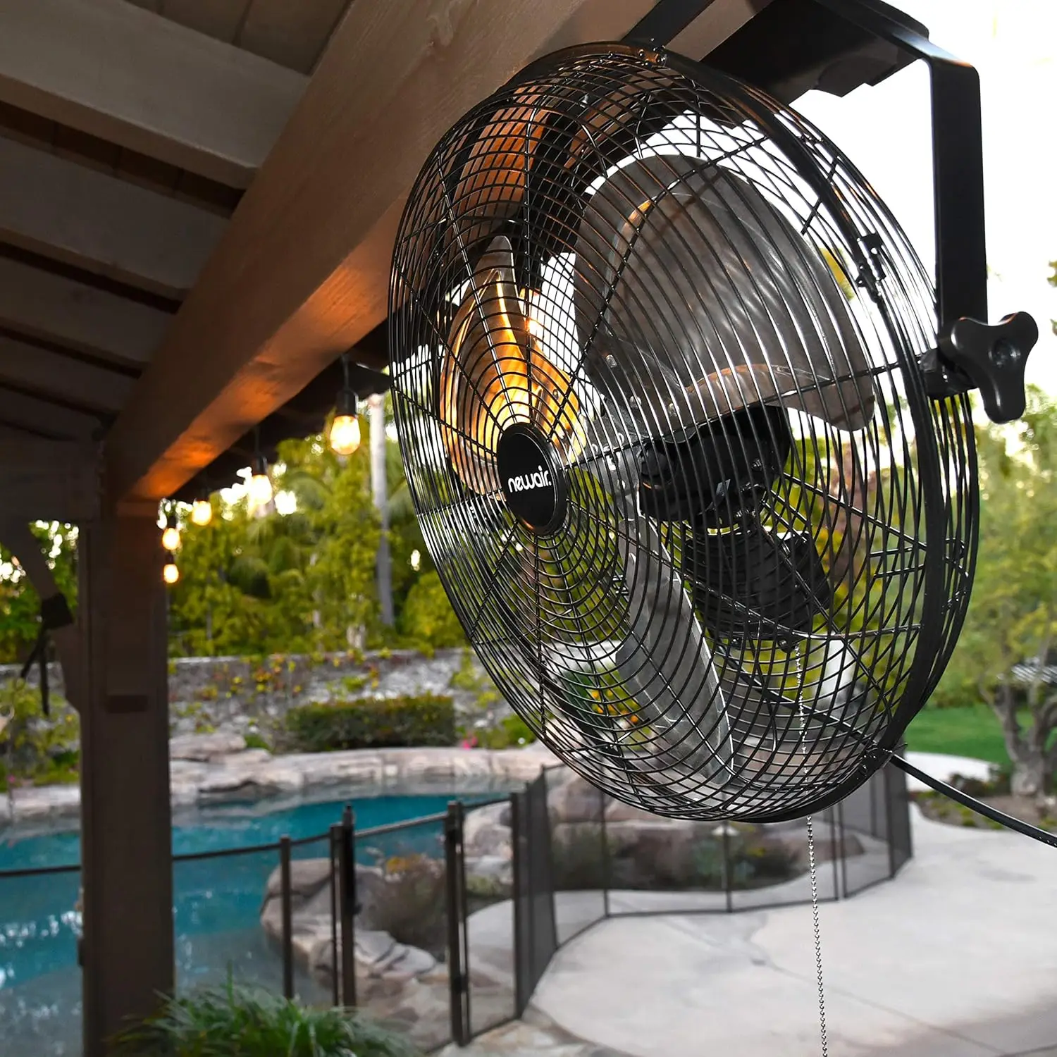 Velocity Wall Mount Fan, Heavy Duty Waterproof Outdoor Fan, Adjustable Tilt and 3 Speeds