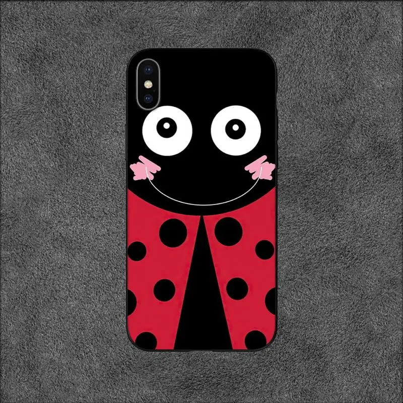 Insect Seven-star ladybug Painted Colourful Phone Case For iPhone 11 12 Mini 13 14 Pro XS Max X 8 7 6s Plus SE XR Shell