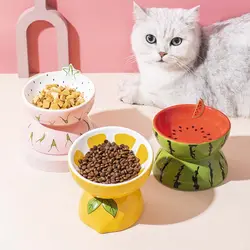 Cute Fruit Shape Cat Bowl High Quality Ceramics Cat Bowl Pet Supplies Cat Food And Water Feeder Pet Accessories