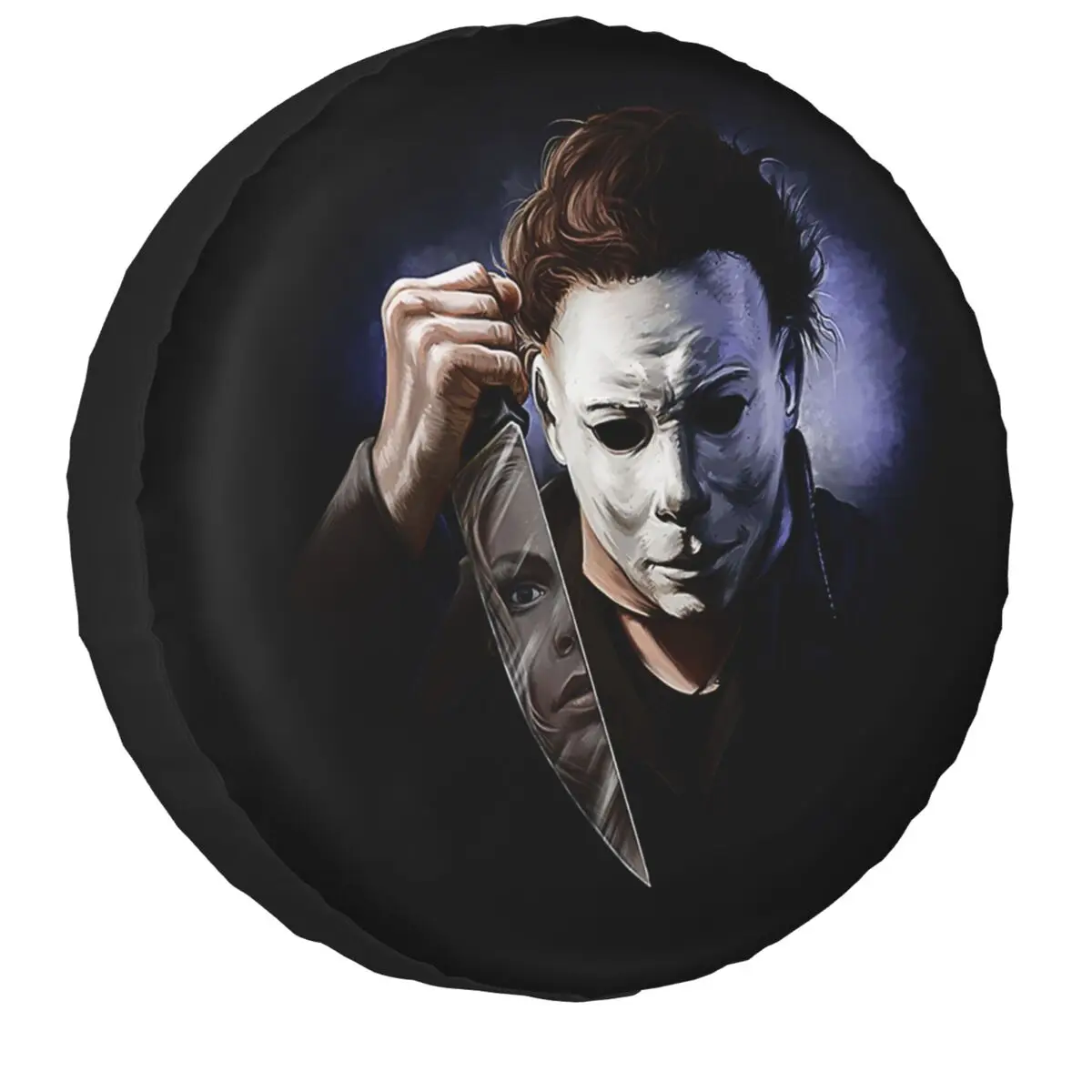 Custom Michael Myers Halloween Killer Spare Tire Cover for Mitsubishi Pajero Horror Movie Car Wheel Protectors 14