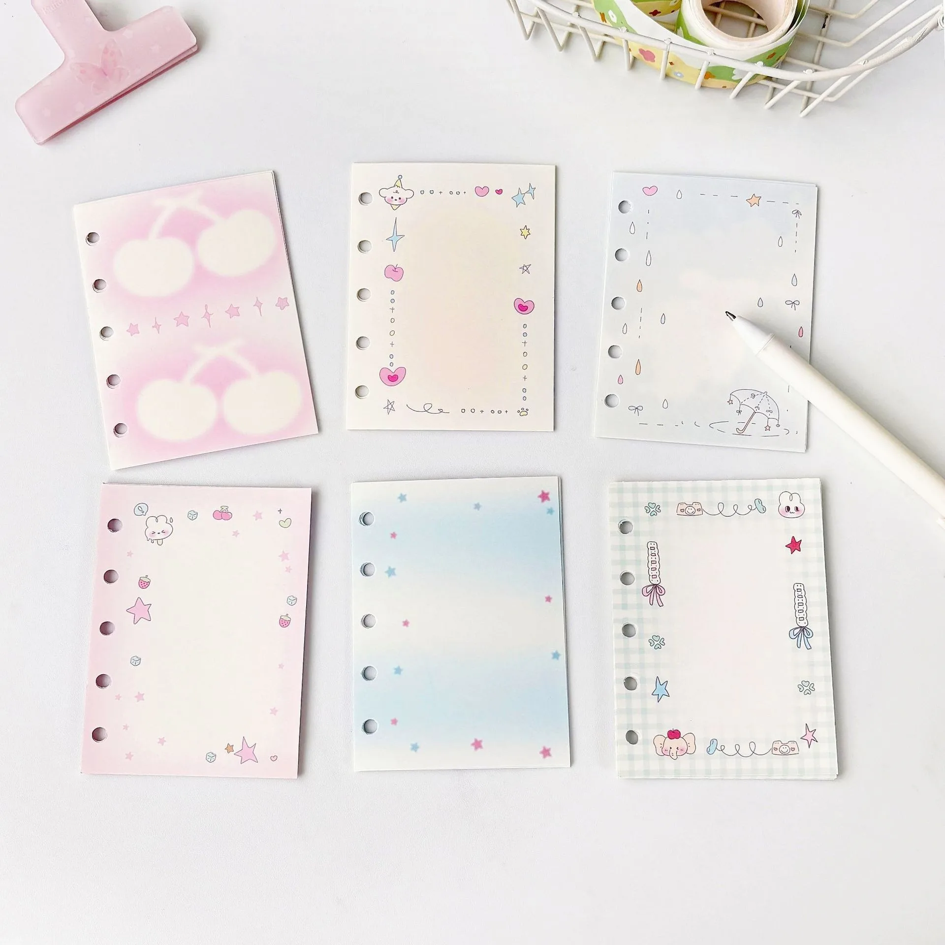 M5 60 Sheets Cute Colorful  Loose Leaf Inner Page Journal Sketchbook Accessories Diary Office Supplies