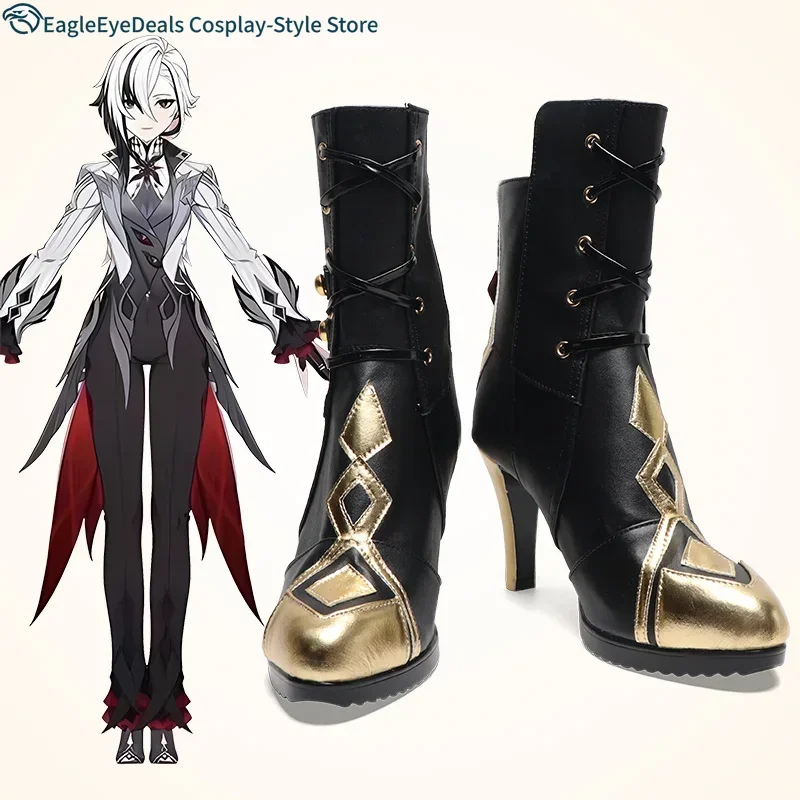 أحذية Genshin Impact Arlecchino Otets التأثيرية مصنوعة حسب الطلب بكعب عالٍ أحذية أنيمي التأثيرية لـ Arlecchino rom Genshin Impact