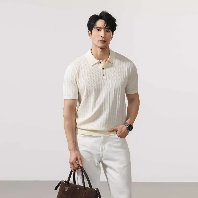 New Men's POLO Shirt with An Old Money Style Fashionable Lapel Sweater Light Luxury and High-end
