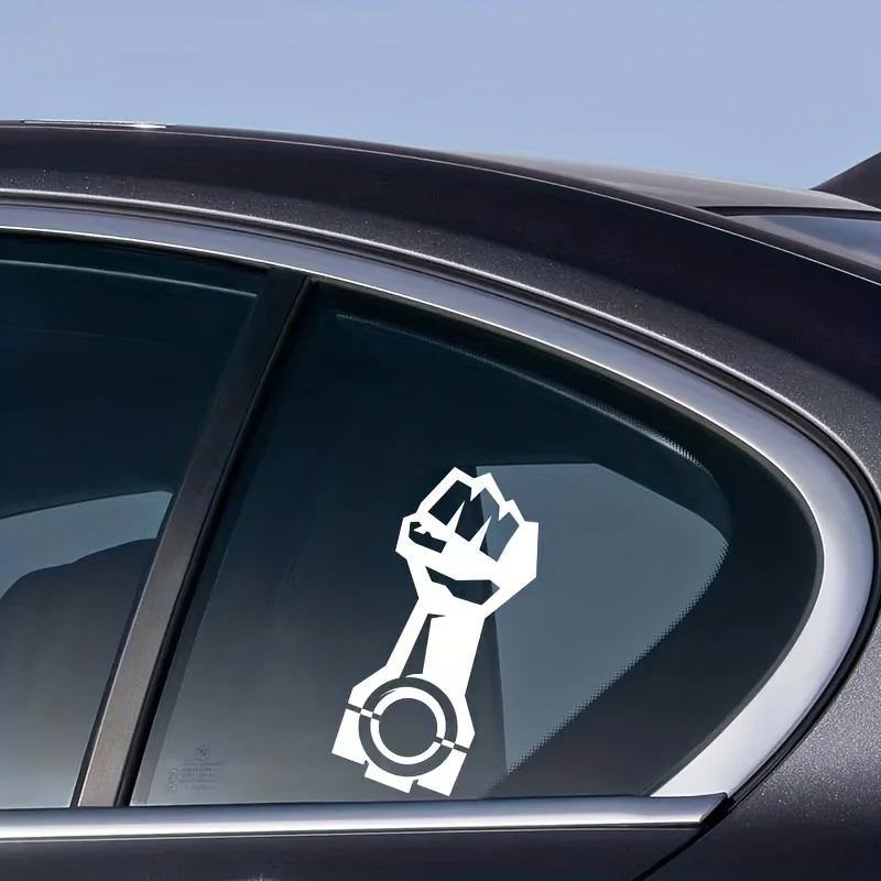 สติกเกอร์ติดรถยนต์รูปนิ้วกำปั้นสีดำขาว 1 ชิ้น กันน้ำ ติดแน่น ตกแต่งรถยนต์