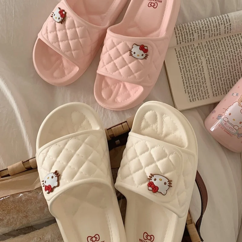 Sanrio Kawaii Anime Hello Kitty My Melody Cinnamoroll Cute Cartoon Non-Slip Slippers Summer Ladies Indoor Sandals Holiday Gifts