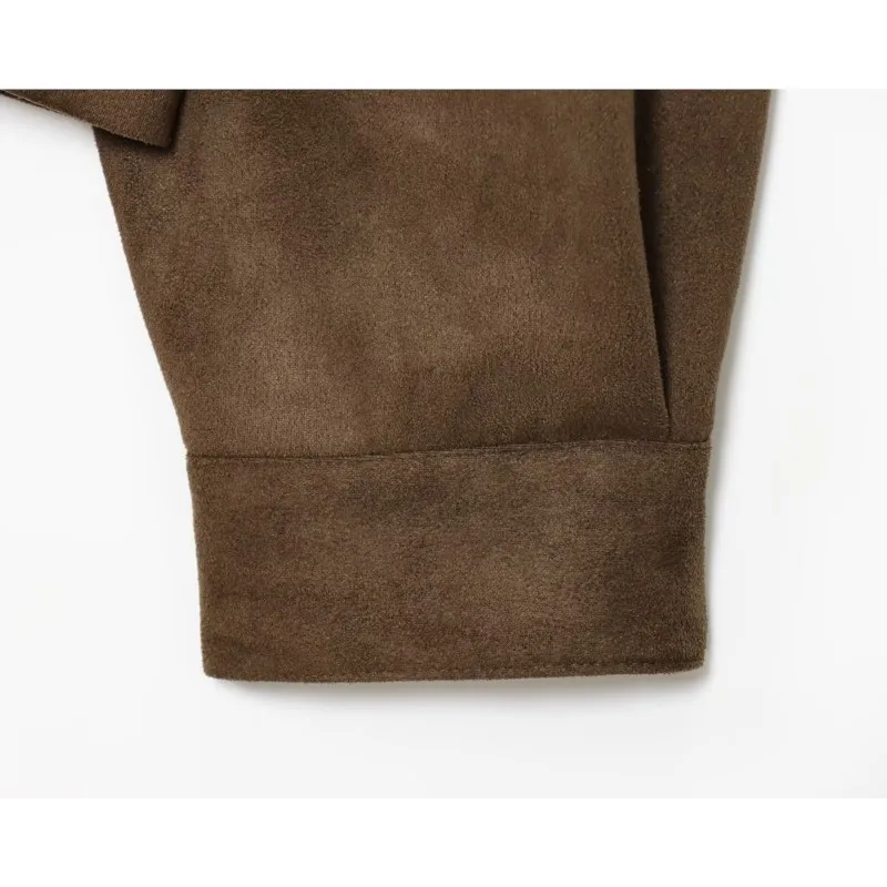 Giacca bomber in pelle da donna con tasca con cerniera Giacca corta autunnale a maniche lunghe con colletto rovesciato Giacca femminile causale