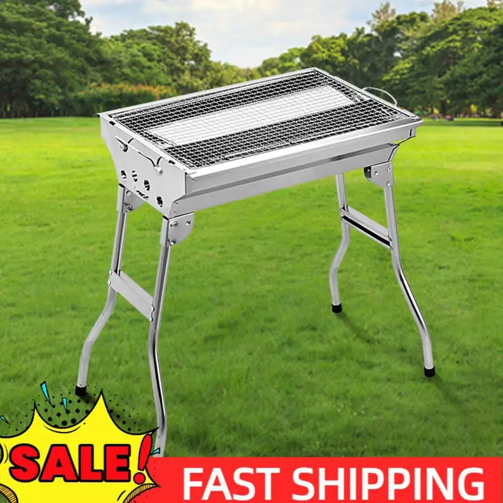 

Портативный складной гриль из нержавеющей стали для барбекю, многофункциональный, с корзиной для хранения, для кемпинга и пикников на открытом воздухе