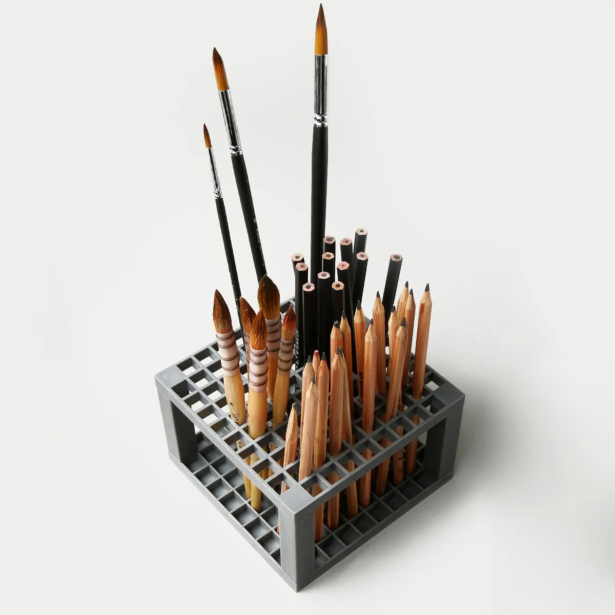 2Pcs 96 Hole Pencil Brush Holder Desktop Organizer Strong Sturdy Washable Plastic Art Supply Storage for Markers Pens Drawing