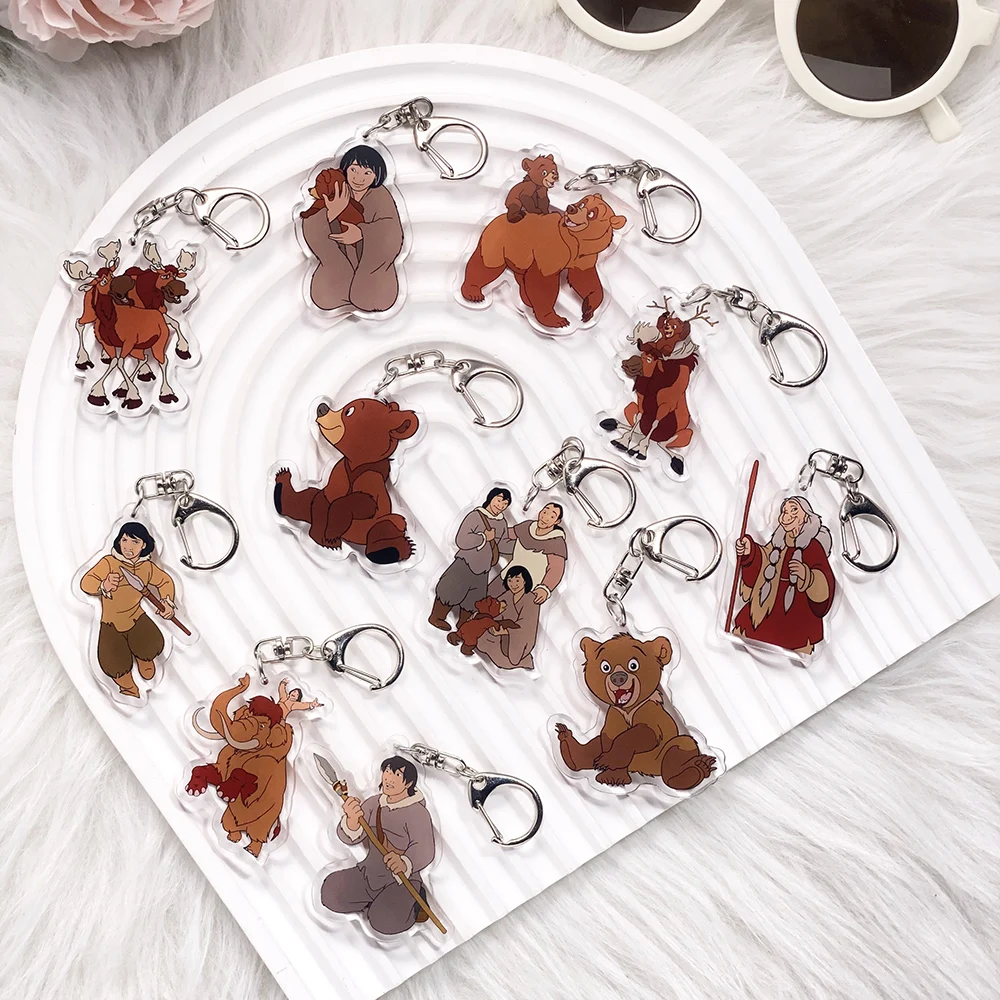 Llavero acrílico de los hermanos oso Disney Koda y Kenai, accesorios para bolsos, divertido llavero para mochila, para fans y amigos, 1/11 piezas
