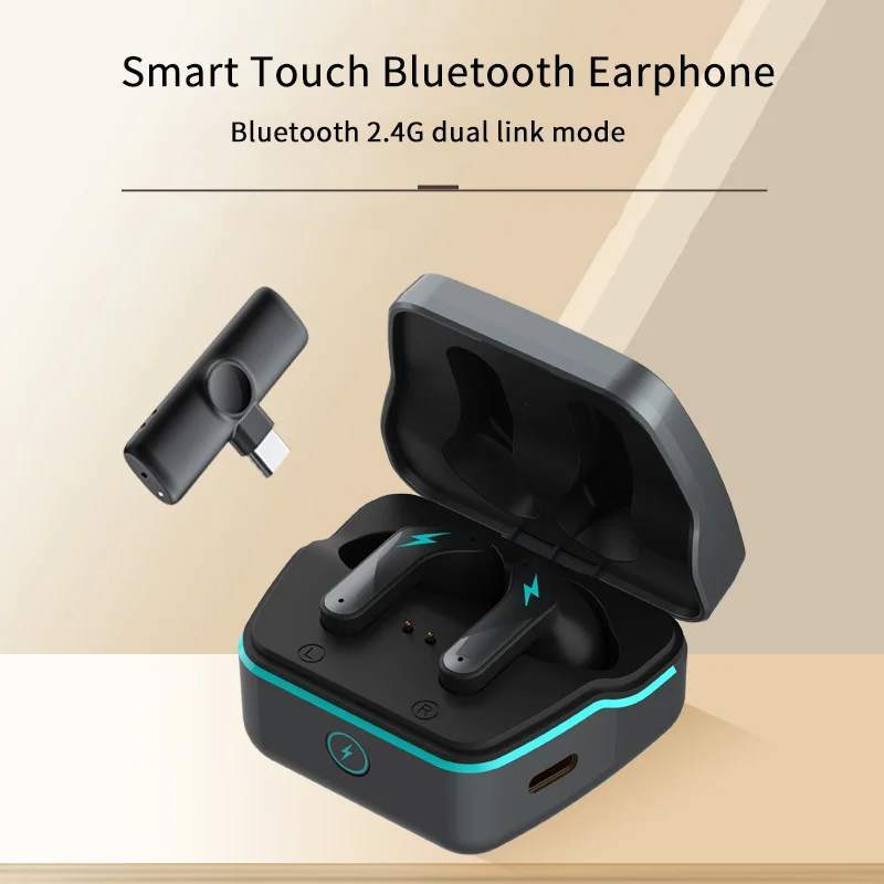 

Support USB-C Bluetooth Earphone Low Latency Touch Control Long Battery Life Light Effect Call Noise Reduction Game Headphone