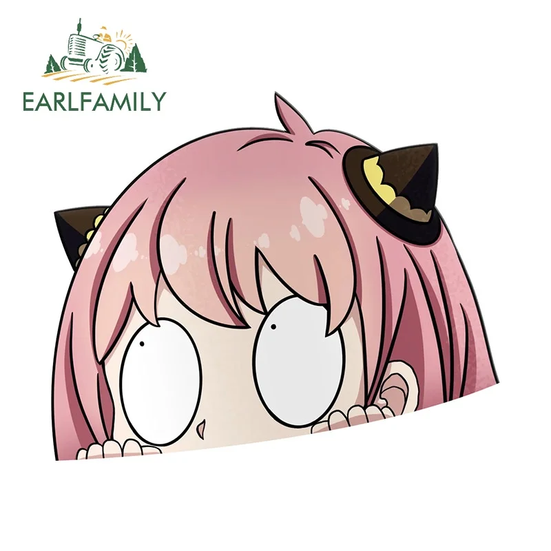 EARLFAMILY Anya Shocking Gaze Car Sticker Graphics Computer Host Waterproof Decals Car Door Protector Guitar Windows Decor