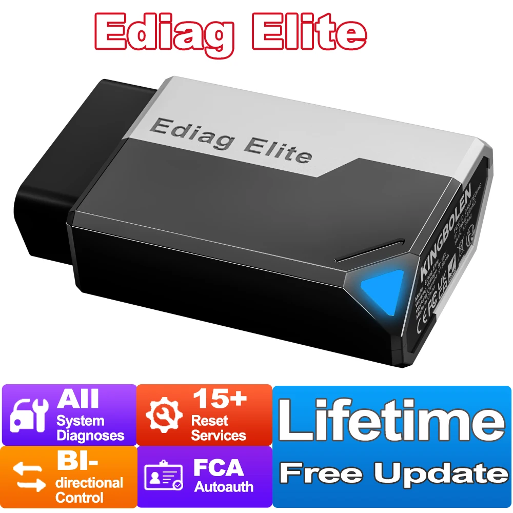 Image of KINGBOLEN Ediag Elite All-System 10+ Reset OBD2 Scanner FCA CAN FD Bidirektionales Diagnosegerät Lebenslange kostenlose Updates PK AIOBD