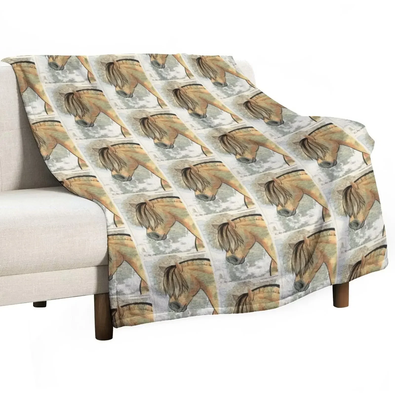 

Fjord Horse on Map Throw Blanket Bed Fashionable Comforter Plaid on the sofa Blankets