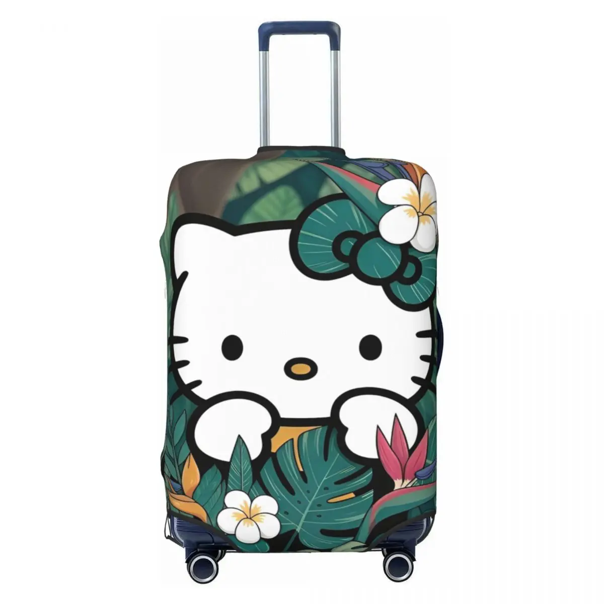 

Custom Hello Kitty Cartoon Cat Suitcase Cover Travel Protection Vacation Useful Luggage Supplies