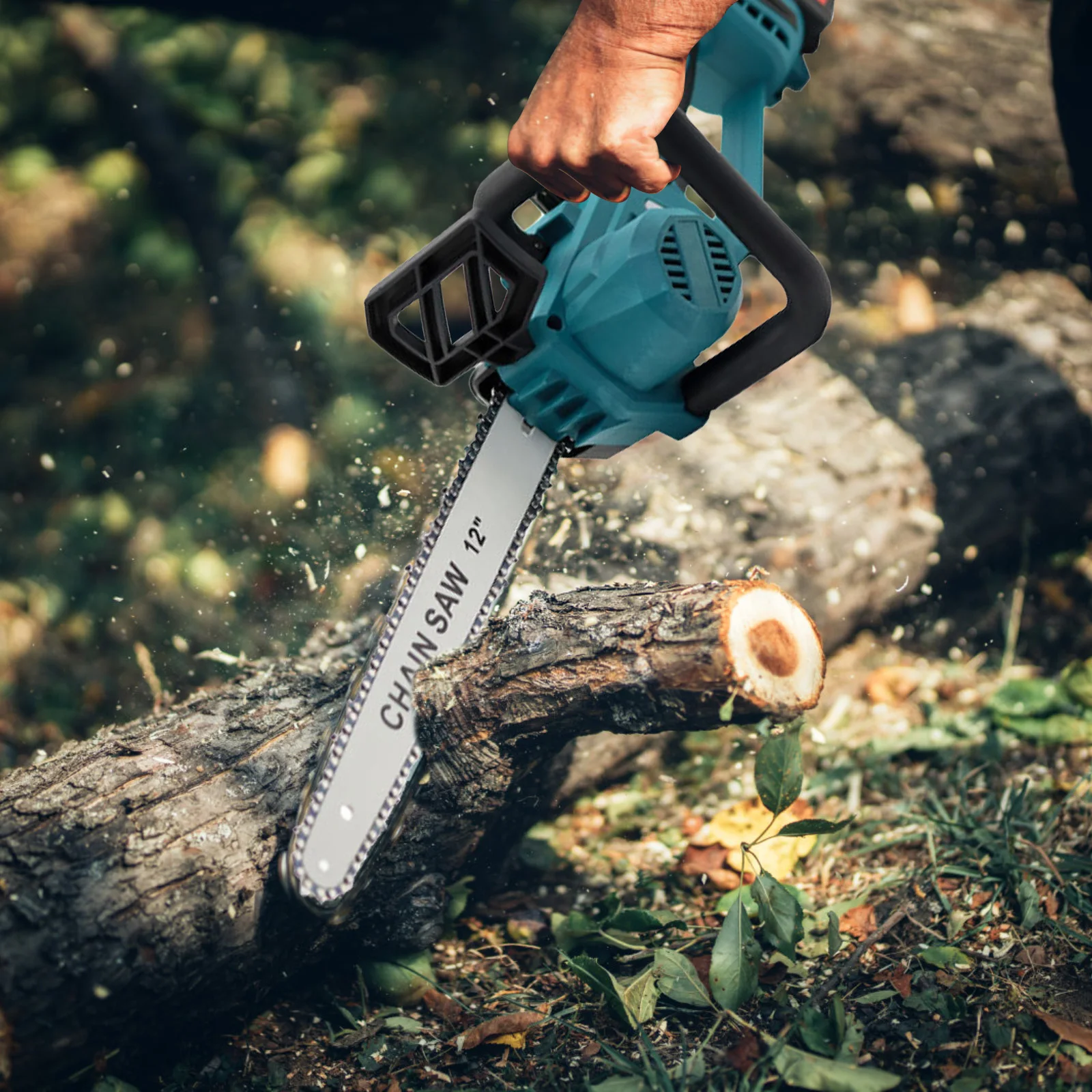 1500W Bürstenlose 12-Zoll-Elektrokettensäge, kabellos, für Holzbearbeitung, Handwerkzeug, Gartenwerkzeug, kompatibel mit Makita 18V Akku – Detail 15