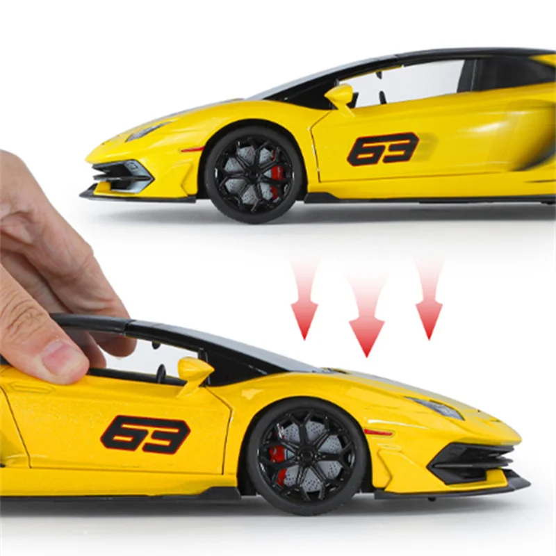 1/18 Aventadors SVJ 63 Alloy Racing Car Model Diecasts Metal Toy
