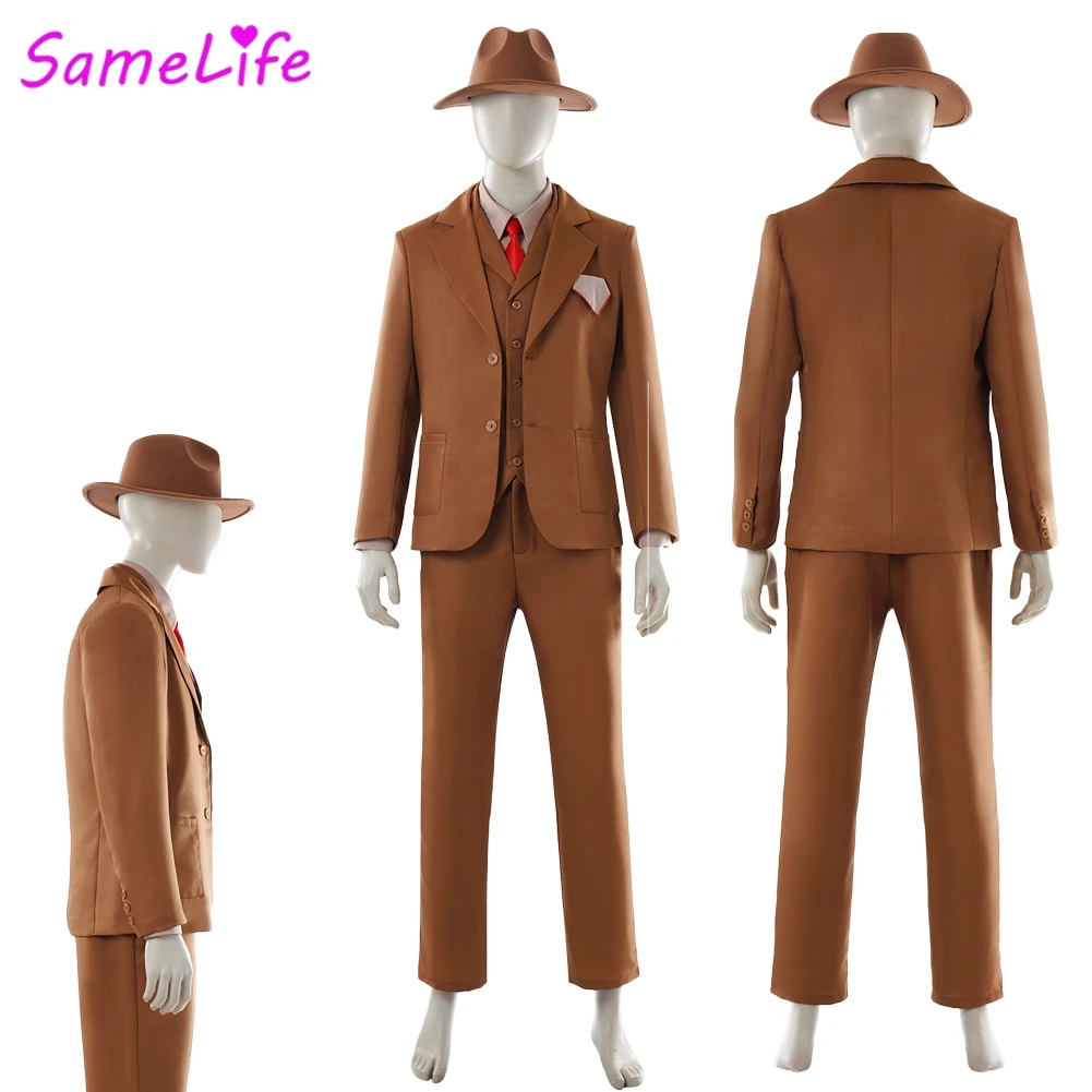 

S5 Vecna Cosplay Fantasy Brown Suit Hat Clothing 2025 TV ST 5 Men Costume Disguise Halloween Adult Male Roleplay Party Outfits