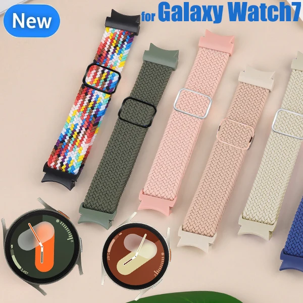 

20mm No gaps Braided Band For Samsung Galaxy Watch7 6 4 Classic 5pro 44mm 40mm 47mm 43mm solo loop bracelet Galaxy Watch 7 Strap