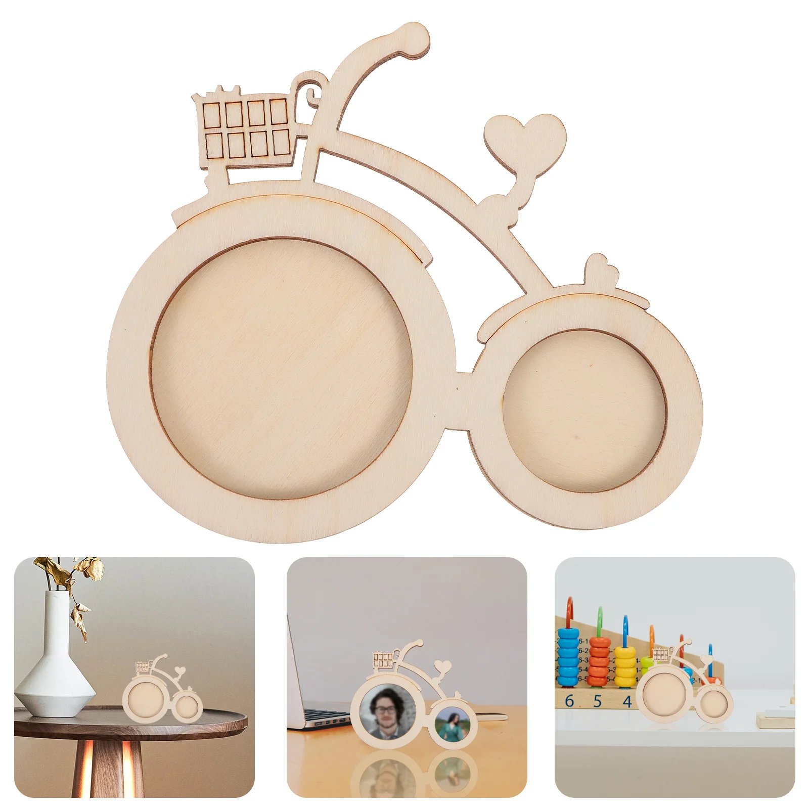 

3pcs Wooden Diy Photo Frame Blank Unfinished Kids Painting Craft Set Educational Art Activity For Home School Kindergarten Wood